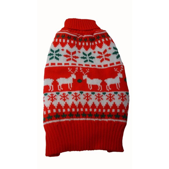 Kyeese Dog Christmas Sweater Pullover M Turtleneck Reindeer Snowflake New w/tags - Picture 2 of 5